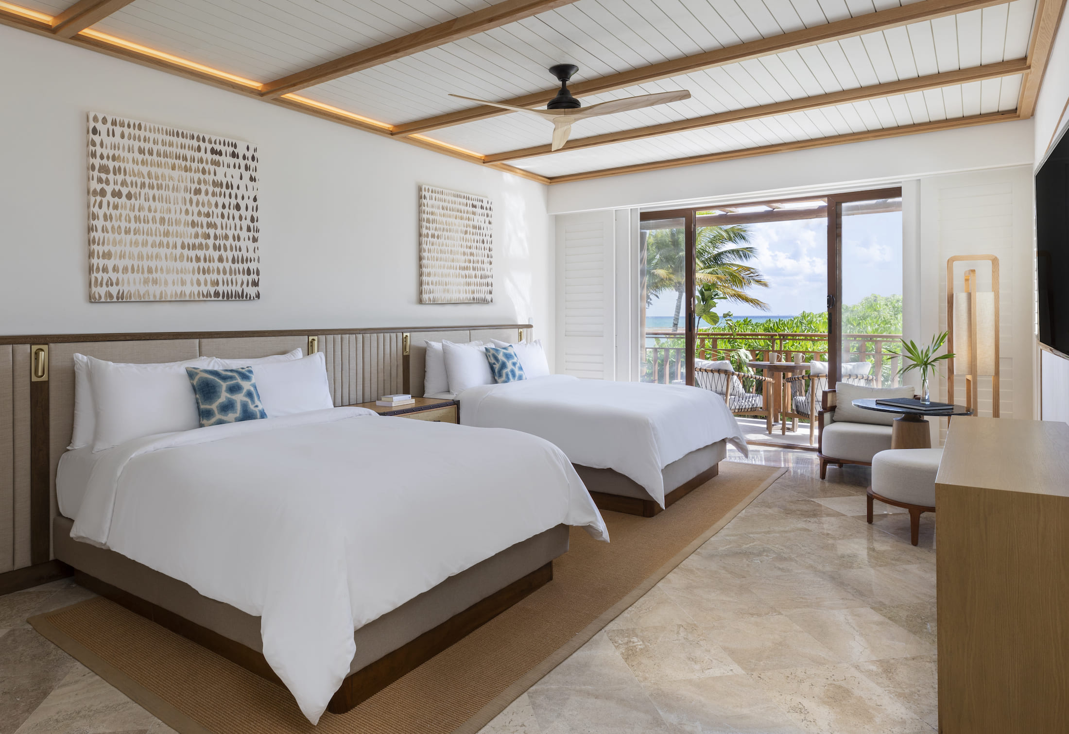 Fairmont Mayakoba's El Camaleon Presidential Suite two-bed  guestroom