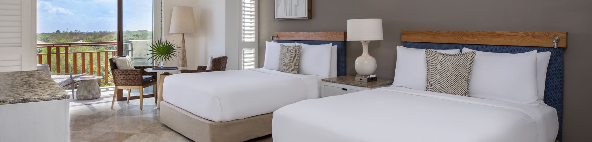 Fairmont Mayakoba's Fairmont View Room two beds and terrace