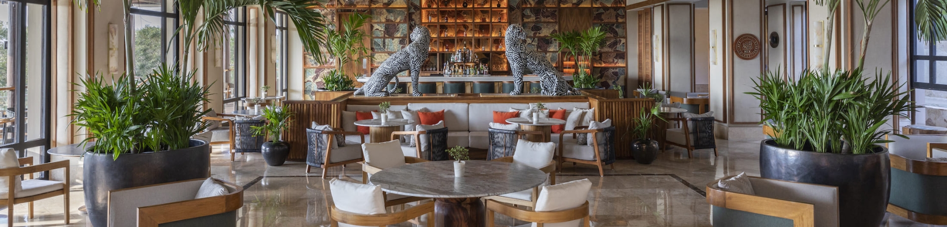 Indoor dining area at Fairmont Mayakoba's Hix Bar