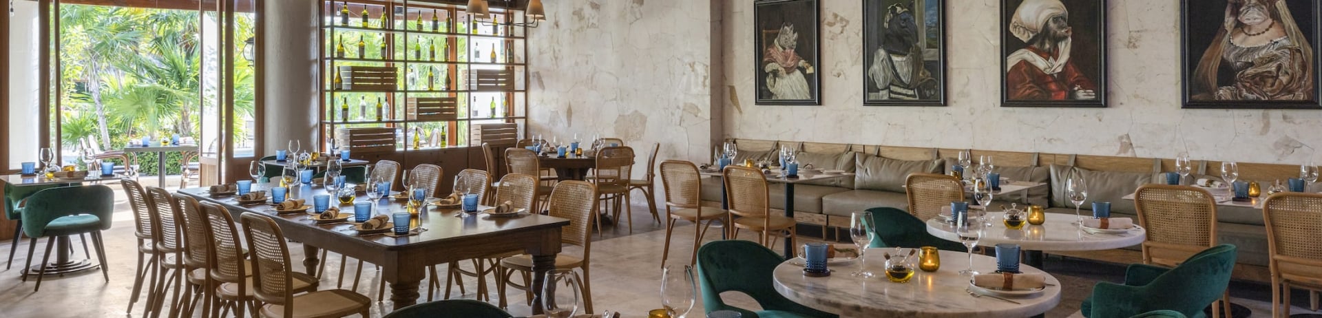 Indoor dining area at Fairmont Mayakoba's Bassano