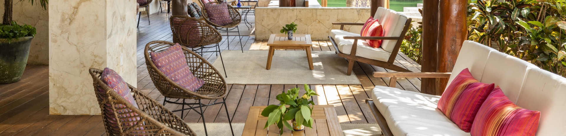 The terrace of Fairmont Mayakoba's La Laguna.