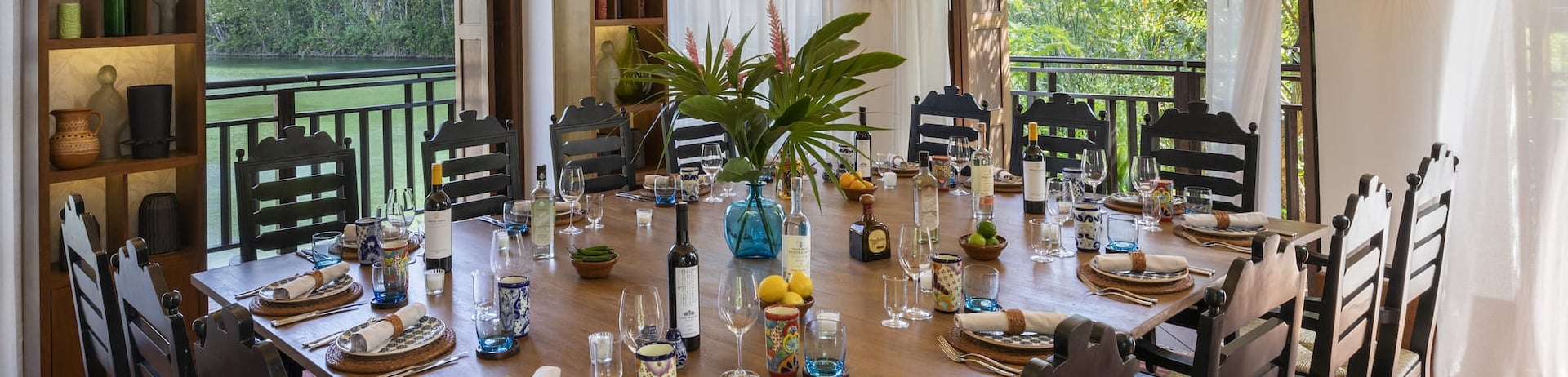 Large dining table set up for a Fairmont social event
