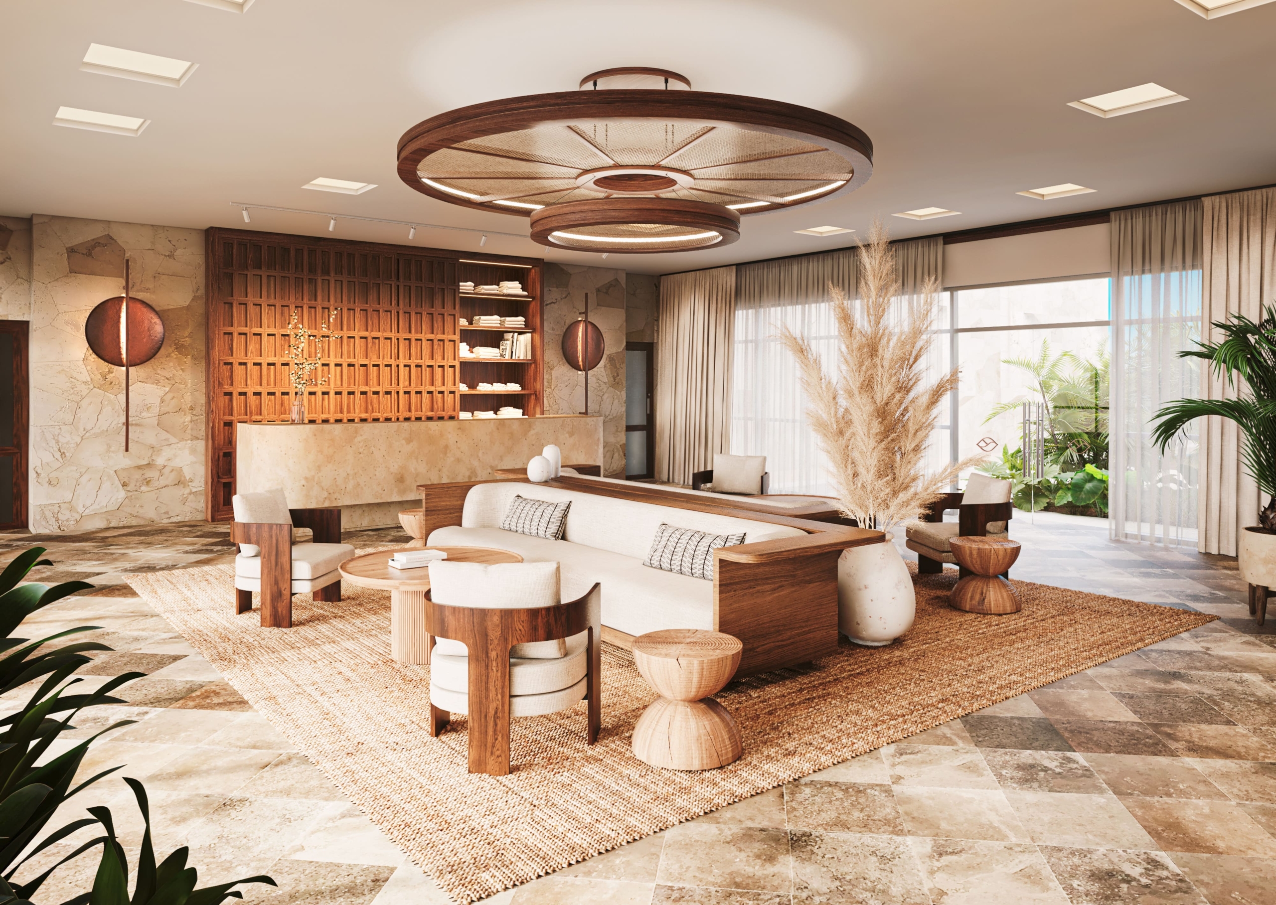 The spa reception area at Fairmont Mayakoba.