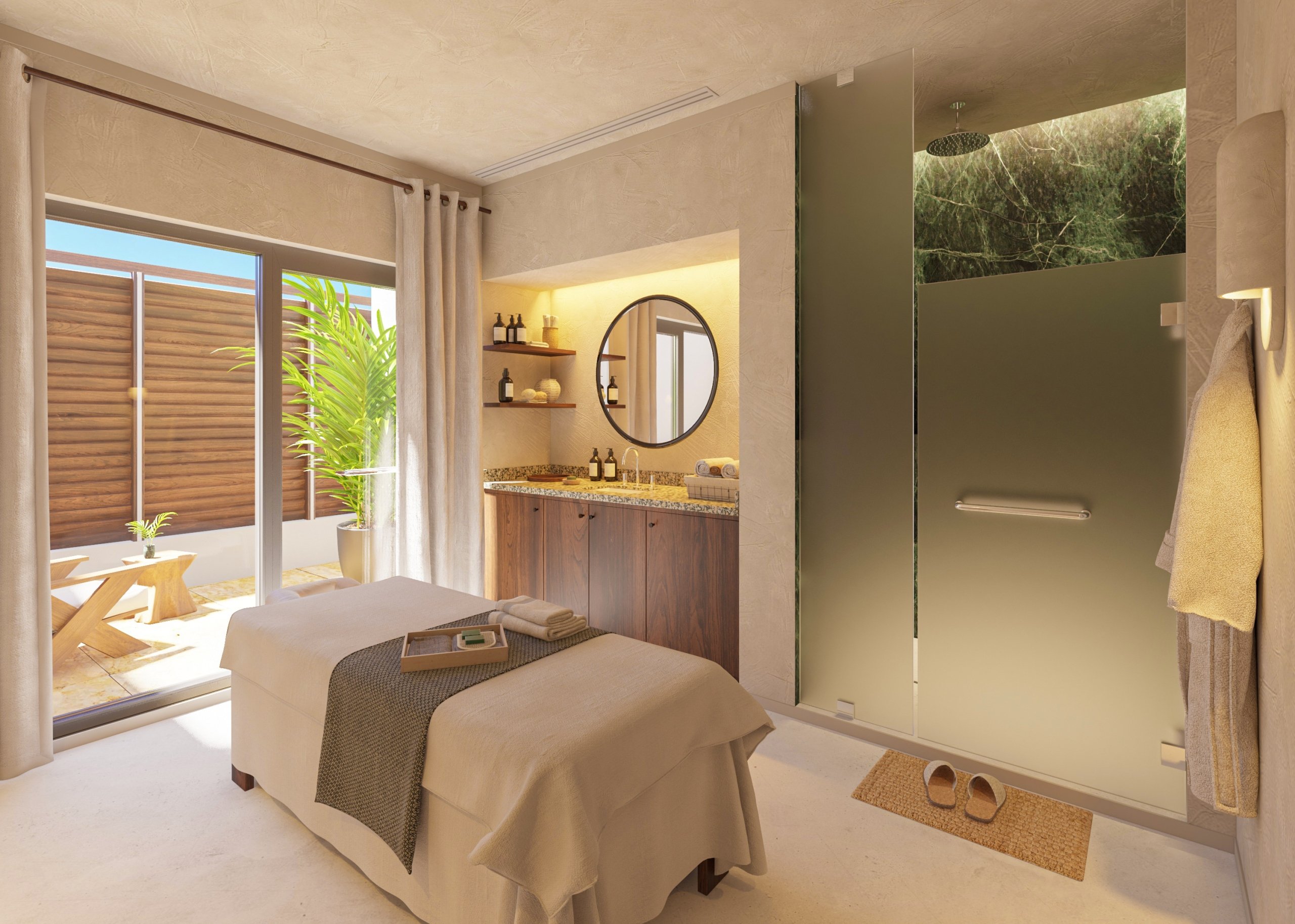 A wellness room at Fairmont Mayakoba's Spa.