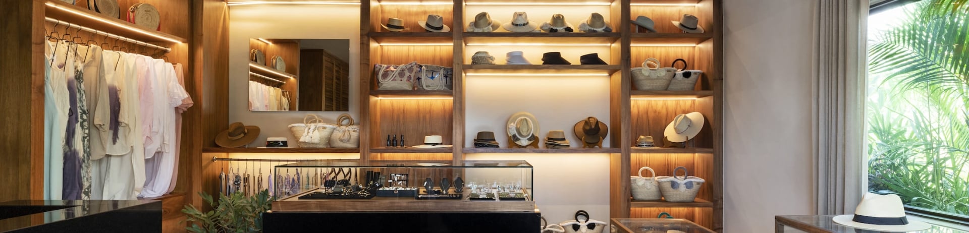 The interior of Boutique Beach, Fairmont Mayakoba's shop.