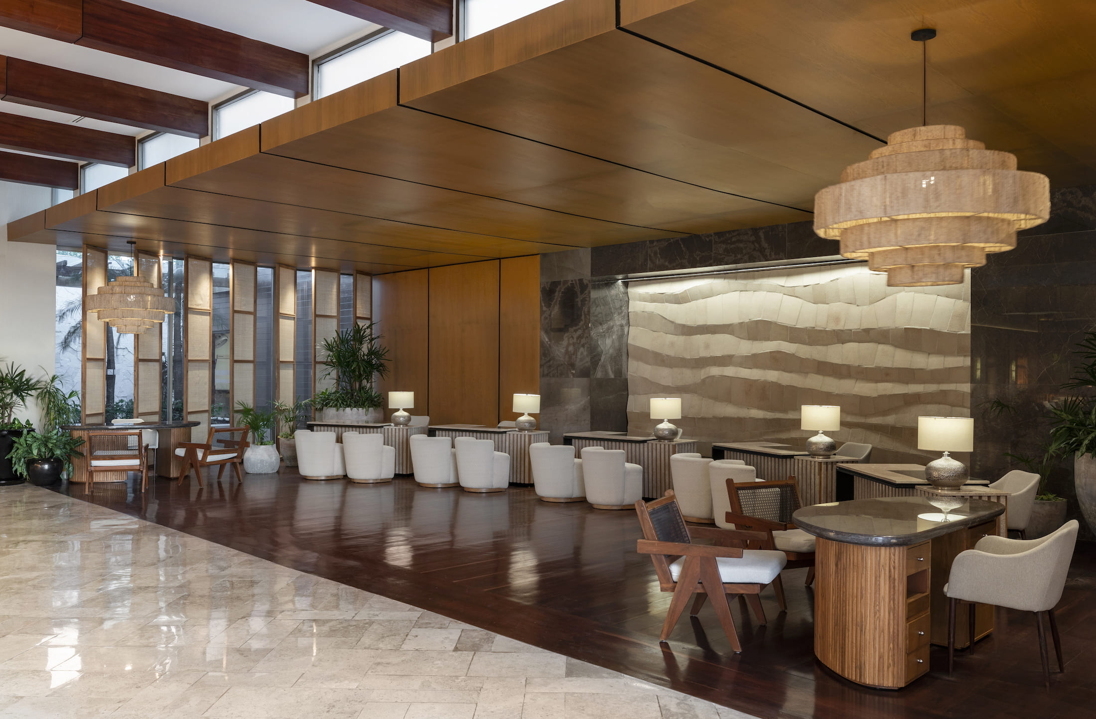 Fairmont Mayakoba lobby lounge.