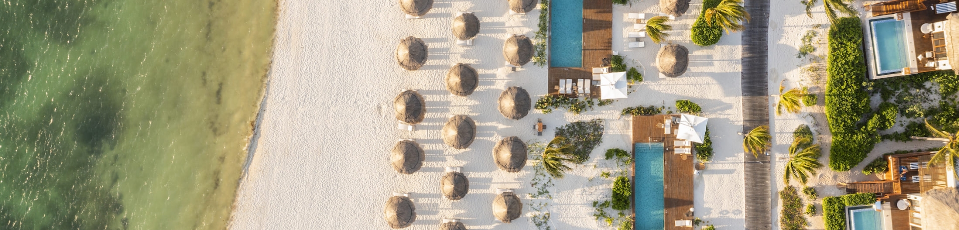 Aerial view of beach at Fairmont Mayakoba